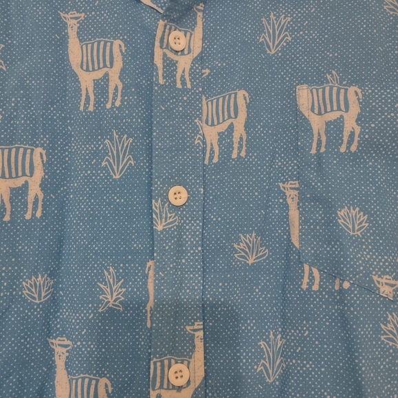 Llamas with Hats Men's Button Down - Picture 2 of 3